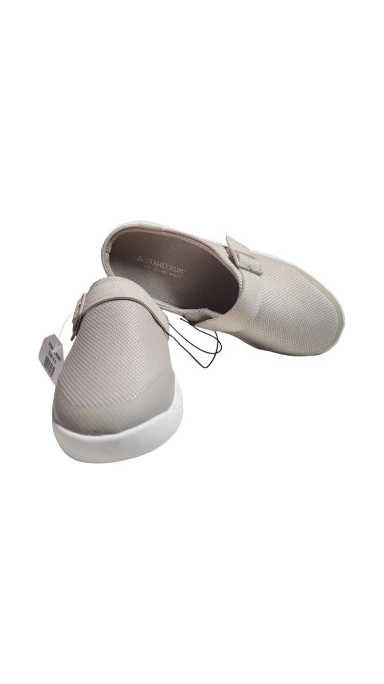 Staheekum Women's Sneaker Clogs Mules Size 8.5 Taupe Mesh Slip On NWT
